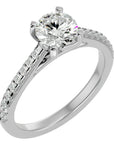 Inel de Logodnă din Aur 14k cu Diamante Create în Laborator Solitaire Etern Pavé de 1.36 ct din 14k Aur Alb - Castelo.ro