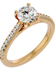 Inel de Logodnă din Aur 14k cu Moissanite Solitaire Etern Pavé de 1.36 ct din 14k Aur Galben - Castelo.ro
