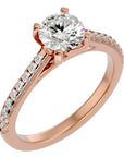 Inel de Logodnă cu Diamante Create în Laborator Solitaire Etern Pavé de 1.36 ct din 18k Aur Roz - Castelo.ro