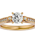 Inel de Logodnă cu Diamante Naturale Solitaire Etern Pavé de 0.40 ct din 18k Aur Galben - Castelo.ro
