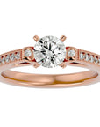 Inel de Logodnă cu Diamante Create în Laborator Solitaire Etern Pavé de 0.40 ct din 18k Aur Roz - Castelo.ro