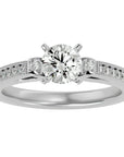 Inel de Logodnă cu Moissanite Solitaire Etern Pavé de 0.40 ct din Platina - Castelo.ro
