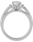 Inel de Logodnă din Aur 14k cu Diamante Naturale Solitaire Etern Pavé de 0.40 ct din 14k Aur Alb - Castelo.ro