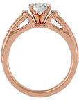 Inel de Logodnă cu Diamante Create în Laborator Solitaire Etern Pavé de 0.40 ct din 18k Aur Roz - Castelo.ro