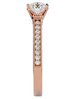 Inel de Logodnă din Aur 14k cu Diamante Naturale Solitaire Etern Pavé de 0.40 ct din 14k Aur Roz - Castelo.ro
