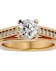 Inel de Logodnă din Aur 14k cu Diamante Create în Laborator Solitaire Etern Pavé de 1.77 ct din 14k Aur Galben - Castelo.ro