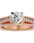 Inel de Logodnă din Aur 14k cu Diamante Create în Laborator Solitaire Etern Pavé de 1.77 ct din 14k Aur Roz - Castelo.ro