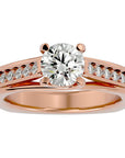 Inel de Logodnă din Aur 14k cu Diamante Create în Laborator Solitaire Etern Pavé de 1.77 ct din 14k Aur Roz - Castelo.ro