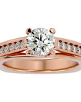 Inel de Logodnă din Aur 14k cu Moissanite Solitaire Etern Pavé de 1.77 ct din 14k Aur Roz - Castelo.ro