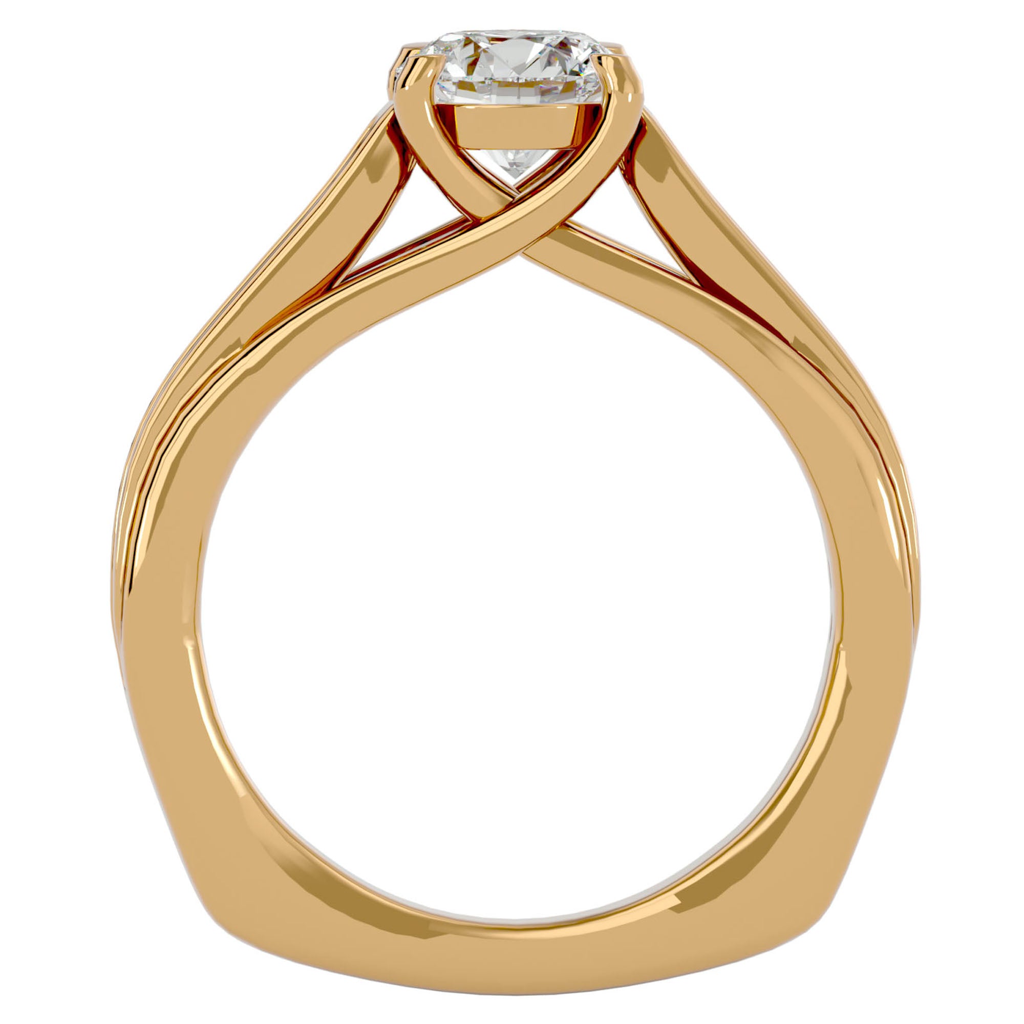Inel de Logodnă din Aur 14k cu Diamante Create în Laborator Solitaire Etern Pavé de 1.77 ct din 14k Aur Galben - Castelo.ro