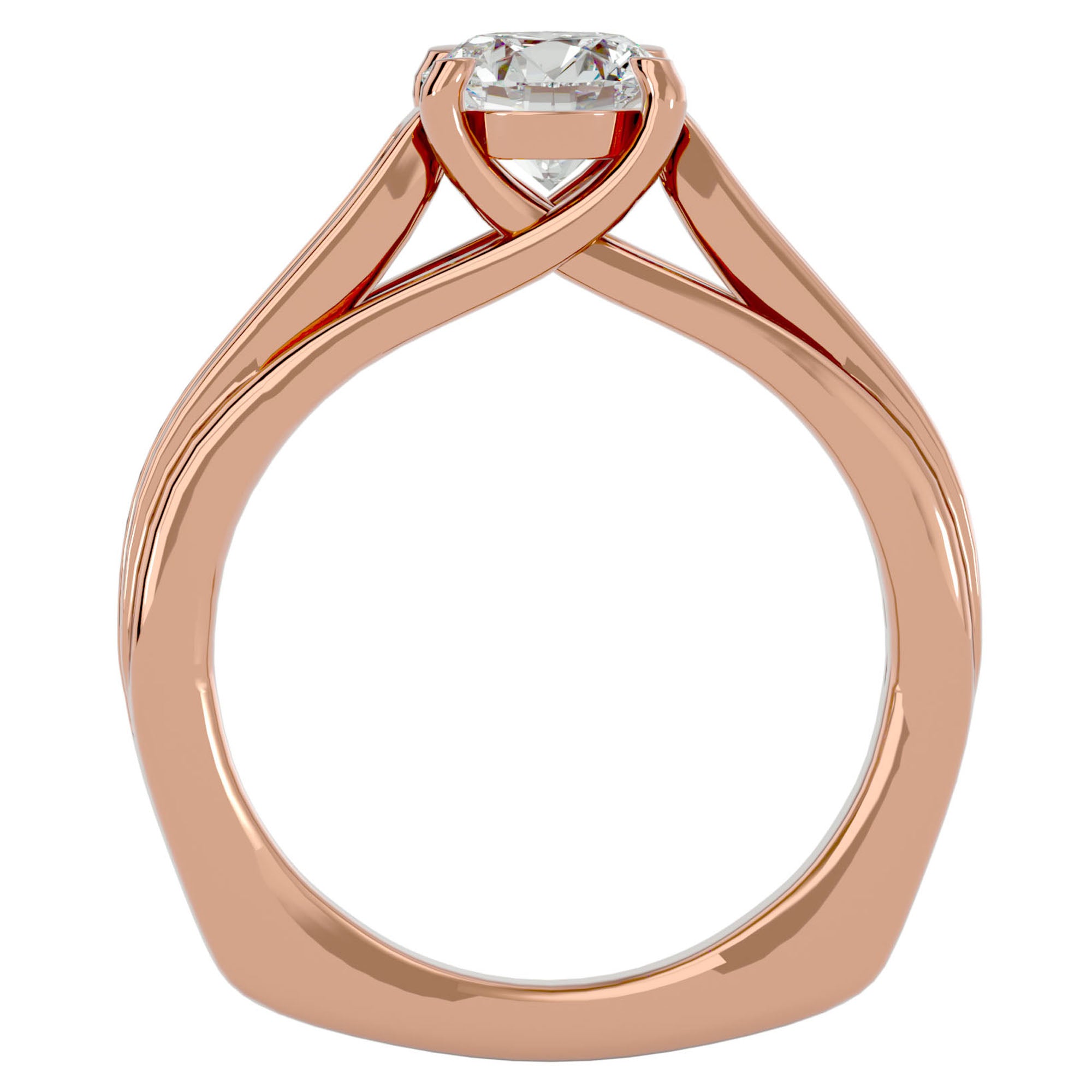 Inel de Logodnă din Aur 14k cu Diamante Naturale Solitaire Etern Pavé de 1.77 ct din 14k Aur Roz - Castelo.ro