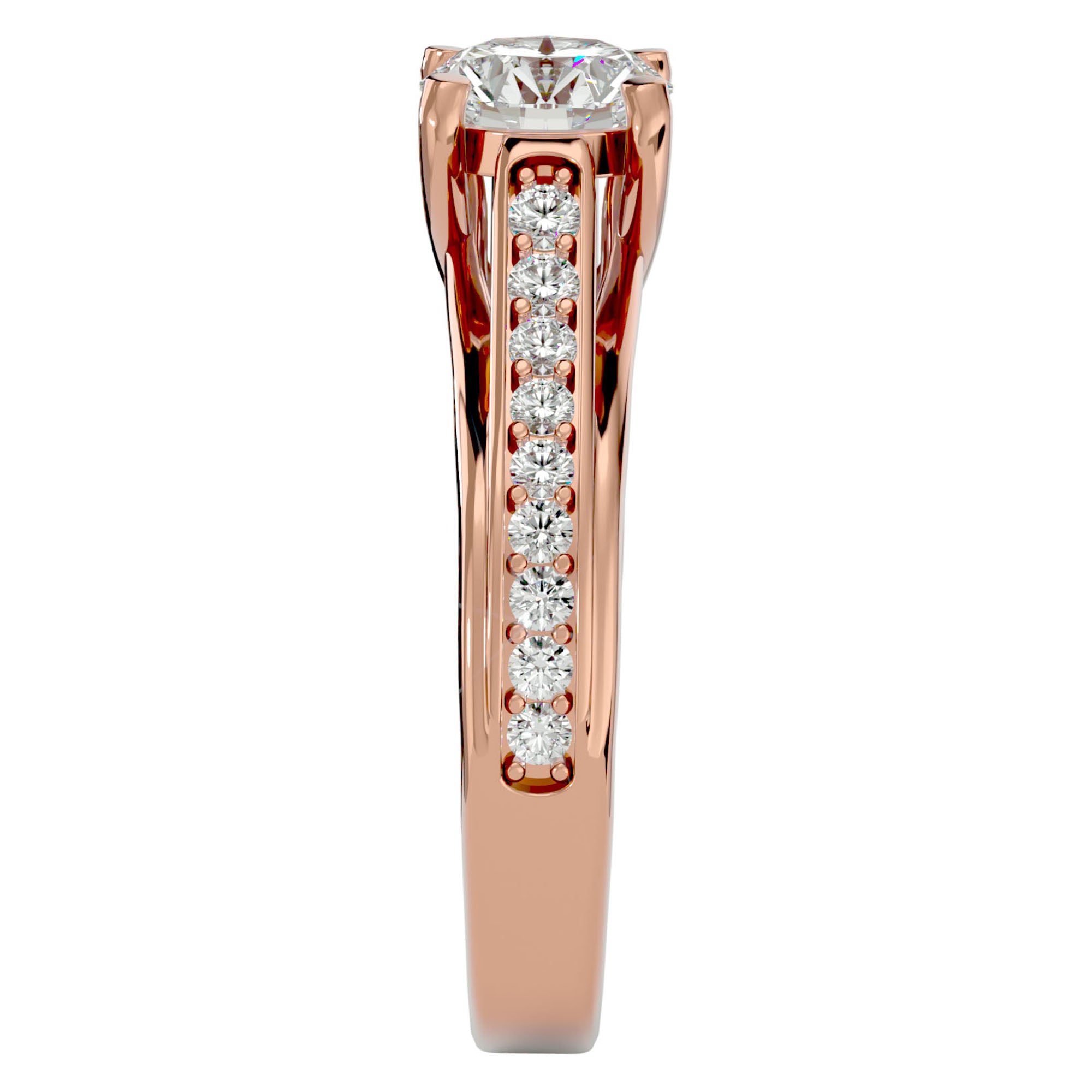 Inel de Logodnă din Aur 14k cu Diamante Naturale Solitaire Etern Pavé de 1.77 ct din 14k Aur Roz - Castelo.ro
