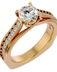 Inel de Logodnă din Aur 14k cu Diamante Create în Laborator Solitaire Etern Pavé de 1.77 ct din 14k Aur Galben - Castelo.ro
