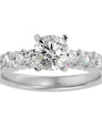 Inel de Logodnă din Aur 14k cu Diamante Create în Laborator Solitaire Etern Pavé de 0.80 ct din 14k Aur Alb - Castelo.ro