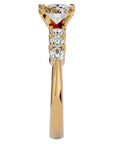 Inel de Logodnă din Aur 14k cu Diamante Create în Laborator Solitaire Etern Pavé de 0.59 ct din 14k Aur Galben - Castelo.ro