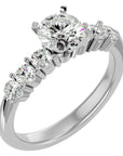 Inel de Logodnă cu Moissanite Solitaire Etern Pavé de 0.80 ct din Platina - Castelo.ro