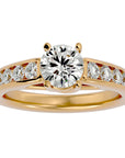 Inel de Logodnă cu Diamante Create în Laborator Solitaire Etern Pavé de 1.57 ct din 18k Aur Galben - Castelo.ro