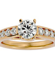 Inel de Logodnă din Aur 14k cu Diamante Create în Laborator Solitaire Etern Pavé de 1.57 ct din 14k Aur Galben - Castelo.ro