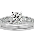 Inel de Logodnă din Aur 14k cu Diamante Create în Laborator Solitaire Etern Pavé de 1.57 ct din 14k Aur Alb - Castelo.ro