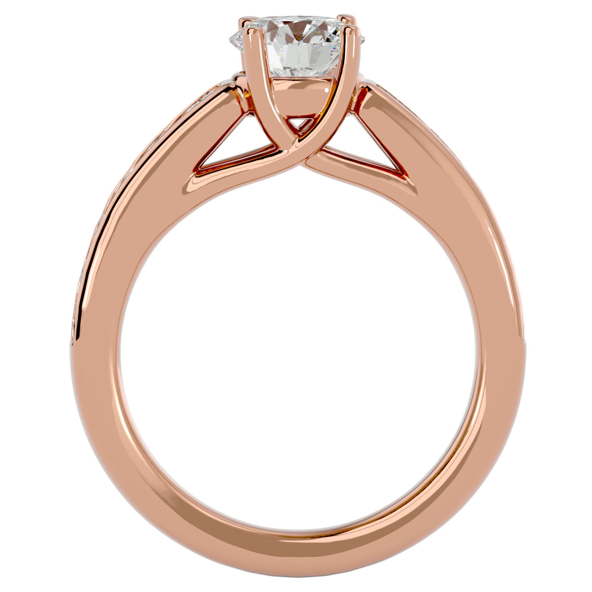 Inel de Logodnă din Aur 14k cu Diamante Naturale Solitaire Etern Pavé de 1.57 ct din 14k Aur Roz - Castelo.ro
