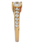 Inel de Logodnă din Aur 14k cu Moissanite Solitaire Etern Pavé de 1.57 ct din 14k Aur Galben - Castelo.ro