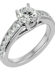 Inel de Logodnă din Aur 14k cu Diamante Create în Laborator Solitaire Etern Pavé de 1.57 ct din 14k Aur Alb - Castelo.ro