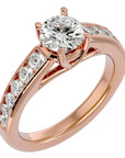 Inel de Logodnă cu Diamante Create în Laborator Solitaire Etern Pavé de 1.57 ct din 18k Aur Roz - Castelo.ro