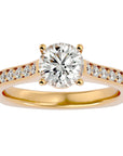 Inel de Logodnă din Aur 14k cu Diamante Create în Laborator Solitaire Etern Pavé de 1.95 ct din 14k Aur Galben - Castelo.ro