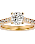 Inel de Logodnă din Aur 14k cu Diamante Create în Laborator Solitaire Etern Pavé de 1.95 ct din 14k Aur Galben - Castelo.ro