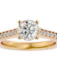 Inel de Logodnă cu Moissanite Solitaire Etern Pavé de 1.95 ct din 18k Aur Galben - Castelo.ro