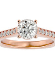 Inel de Logodnă din Aur 14k cu Diamante Naturale Solitaire Etern Pavé de 1.95 ct din 14k Aur Roz - Castelo.ro