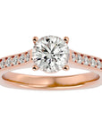Inel de Logodnă cu Diamante Create în Laborator Solitaire Etern Pavé de 1.95 ct din 18k Aur Roz - Castelo.ro