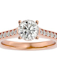 Inel de Logodnă cu Moissanite Solitaire Etern Pavé de 1.95 ct din 18k Aur Roz - Castelo.ro