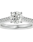 Inel de Logodnă din Aur 14k cu Diamante Create în Laborator Solitaire Etern Pavé de 1.95 ct din 14k Aur Alb - Castelo.ro