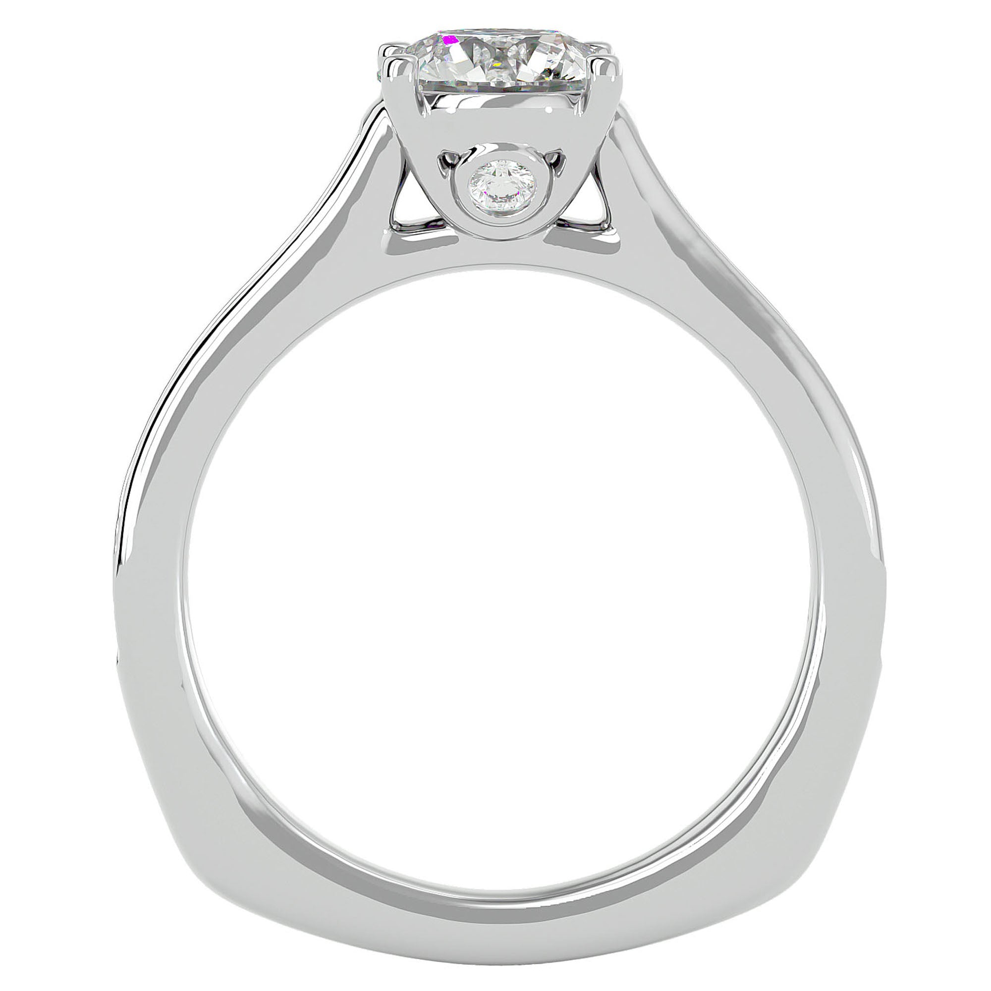 Inel de Logodnă cu Diamante Naturale Solitaire Etern Pavé de 1.95 ct din Platina - Castelo.ro