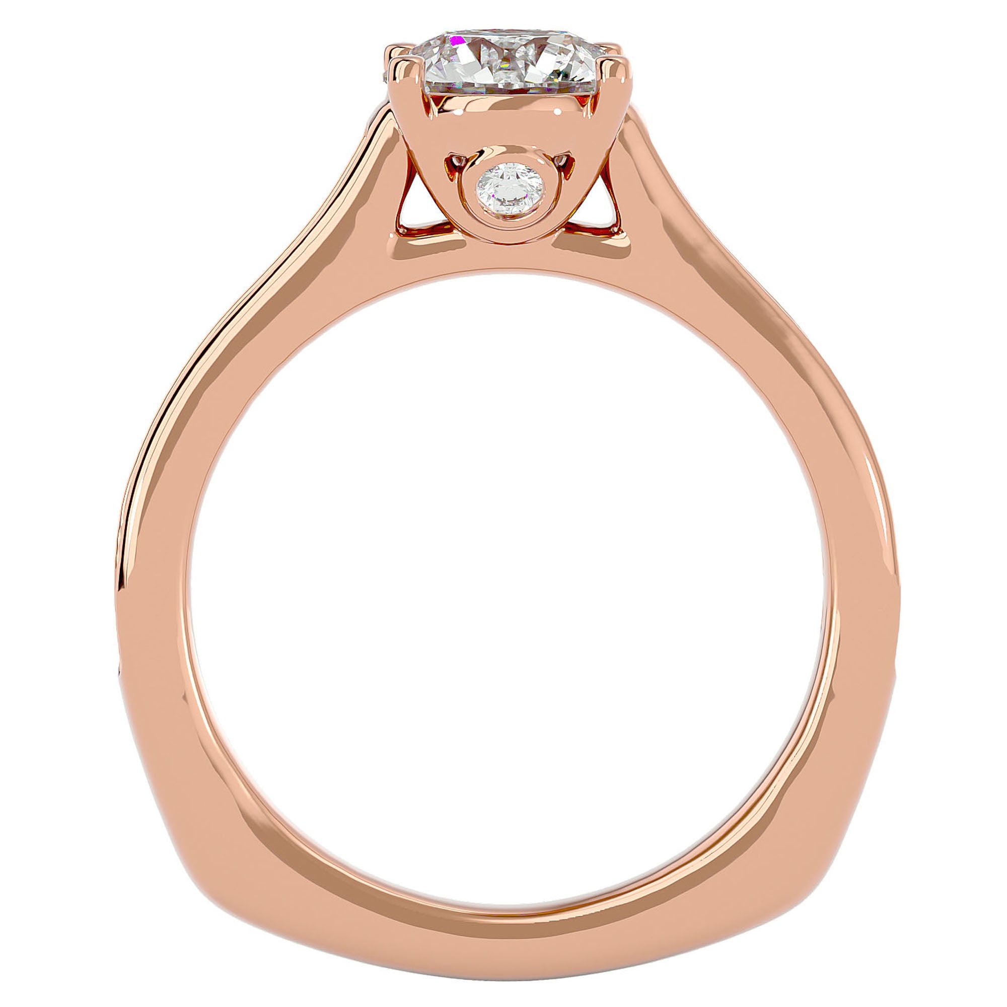 Inel de Logodnă cu Moissanite Solitaire Etern Pavé de 1.95 ct din 18k Aur Roz - Castelo.ro