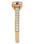 Inel de Logodnă cu Moissanite Solitaire Etern Pavé de 1.95 ct din 18k Aur Galben - Castelo.ro