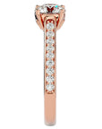 Inel de Logodnă cu Moissanite Solitaire Etern Pavé de 1.95 ct din 18k Aur Roz - Castelo.ro