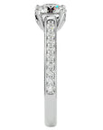 Inel de Logodnă cu Moissanite Solitaire Etern Pavé de 1.95 ct din Platina - Castelo.ro