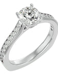 Inel de Logodnă din Aur 14k cu Diamante Create în Laborator Solitaire Etern Pavé de 1.95 ct din 14k Aur Alb - Castelo.ro