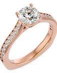 Inel de Logodnă din Aur 14k cu Diamante Create în Laborator Solitaire Etern Pavé de 1.95 ct din 14k Aur Roz - Castelo.ro