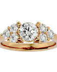 Inel de Logodnă cu Trio de Diamante Create în Laborator Solitaire Etern de 1.75 ct din 18k Aur Galben - Castelo.ro