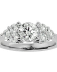Inel de Logodnă din Aur 14k cu Trio de Diamante Create în Laborator Solitaire Etern de 1.75 ct din 14k Aur Alb - Castelo.ro