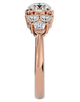 Inel de Logodnă cu Trio de Diamante Create în Laborator Solitaire Etern de 1.75 ct din 18k Aur Roz - Castelo.ro