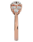 Inel de Logodnă din Aur 14k cu Trio de Diamante Create în Laborator Solitaire Etern de 1.75 ct din 14k Aur Roz - Castelo.ro