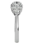 Inel de Logodnă din Aur 14k cu Trio de Diamante Create în Laborator Solitaire Etern de 1.75 ct din 14k Aur Alb - Castelo.ro
