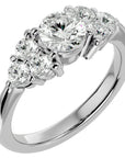 Inel de Logodnă din Aur 14k cu Trio de Diamante Create în Laborator Solitaire Etern de 1.75 ct din 14k Aur Alb - Castelo.ro