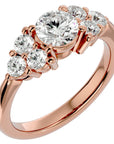 Inel de Logodnă din Aur 14k cu Trio de Diamante Create în Laborator Solitaire Etern de 1.75 ct din 14k Aur Roz - Castelo.ro