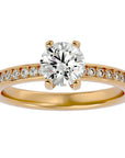 Inel de Logodnă din Aur 14k cu Diamante Naturale Solitaire Etern Pavé de 1.47 ct din 14k Aur Galben - Castelo.ro