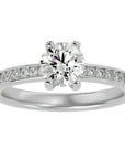 Inel de Logodnă cu Moissanite Solitaire Etern Pavé de 1.47 ct din Platina - Castelo.ro